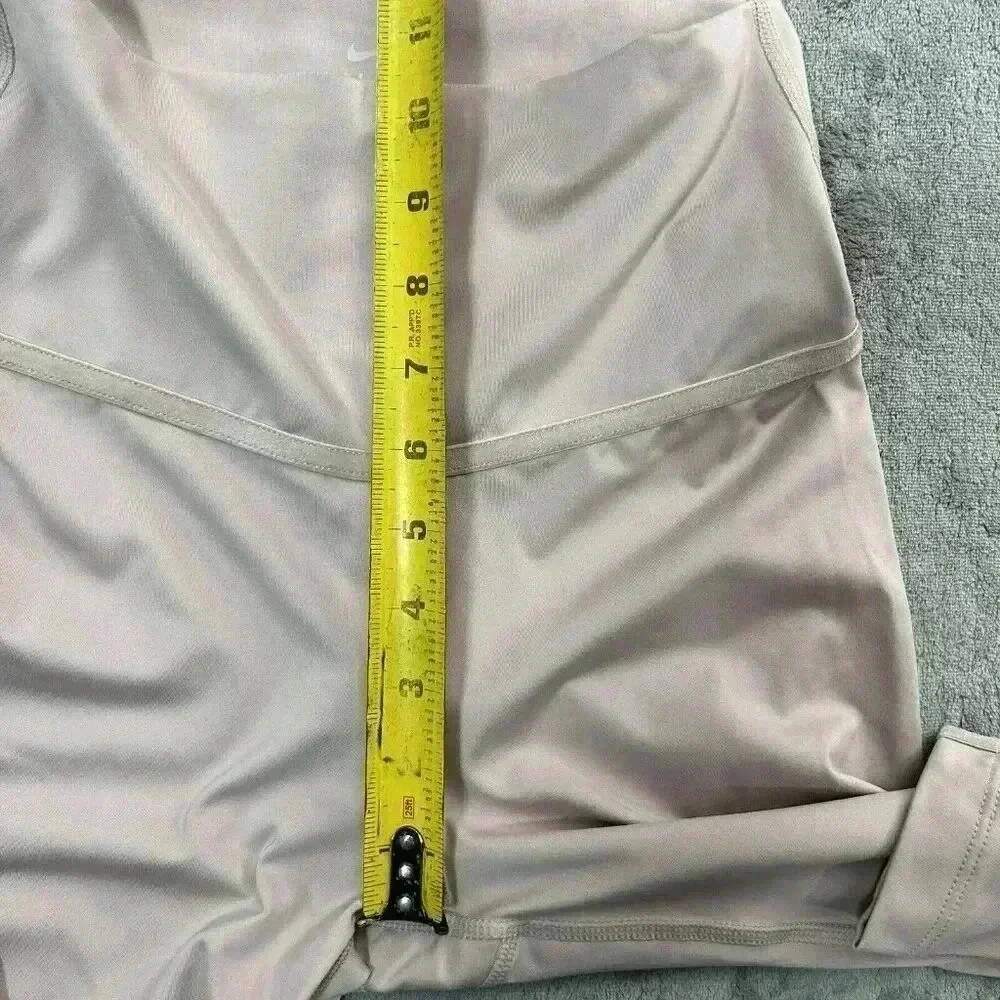 Nike Leggings Women's Small Yoga Velour Trim 7/8 High Rise Pink Mauve Athleisure - Picture 5 of 12